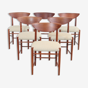 Set of 6 chairs Peter Hvidt and Orla Molgaard Nielsen model 316