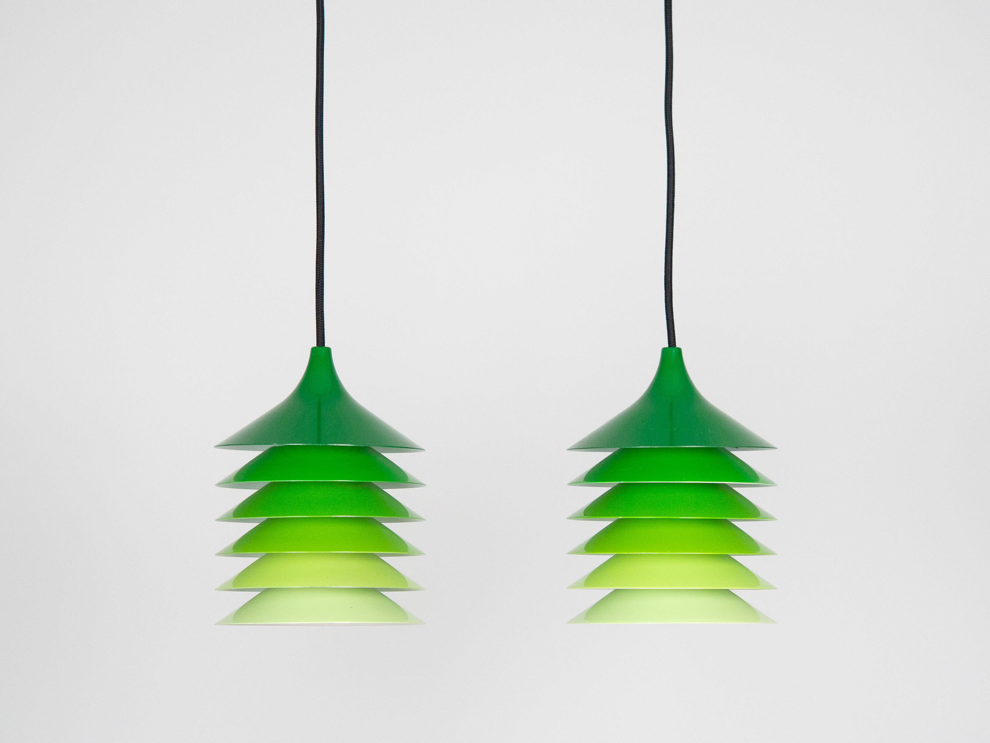 Pair of vintage Danish Duett pendants by Bent Gentzel Boysen, IKEA, 19