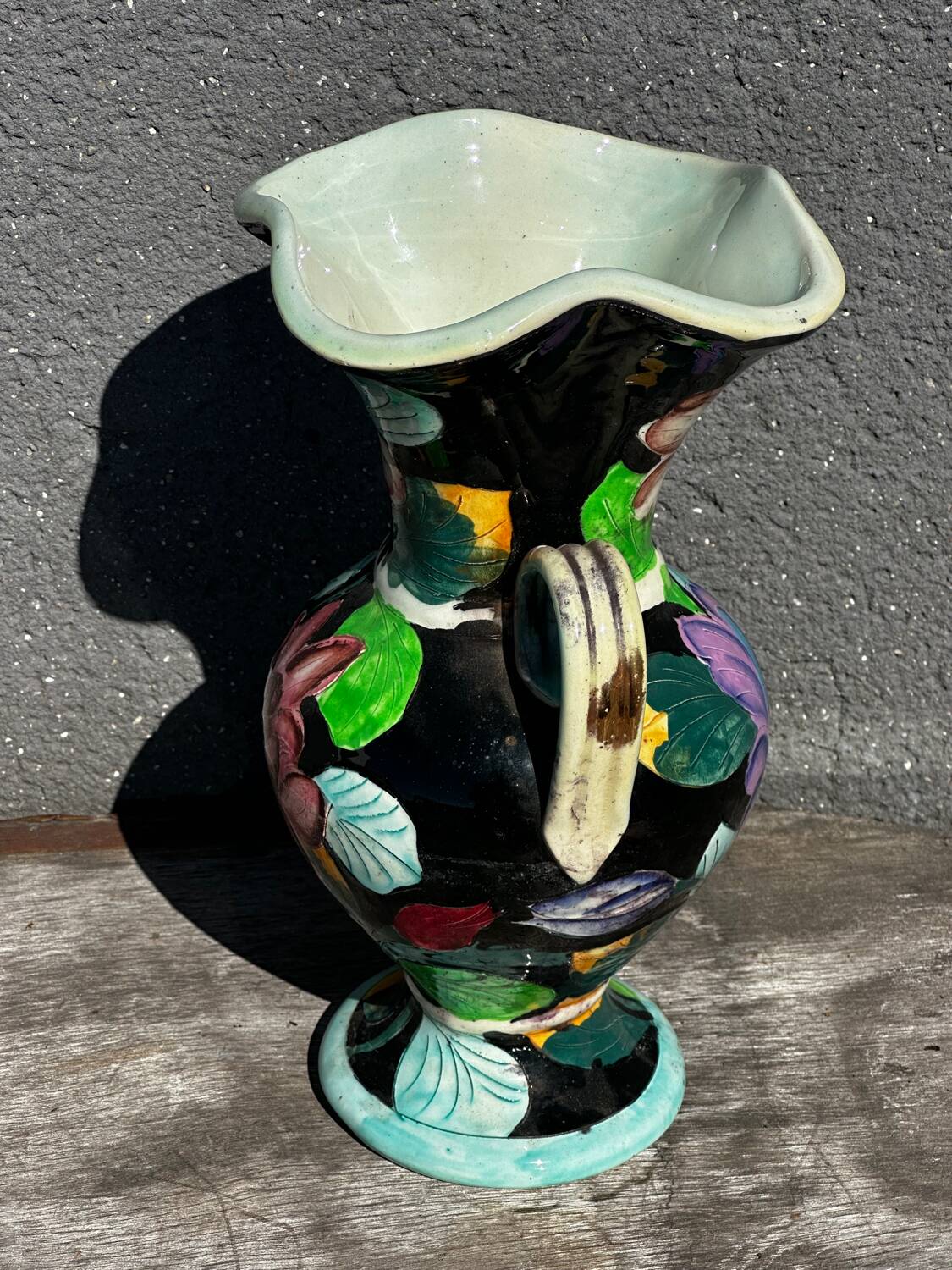 Vase Amphore céramique Vallauris signé JTF - H 30 cm