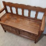 Vintage antique wood chest bench