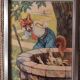 Set of 5 illustrations framed in glass the Fables of La Fontaine