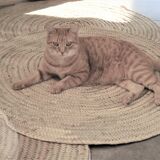 Round carpet in vegetable fibers diameter 120 cm