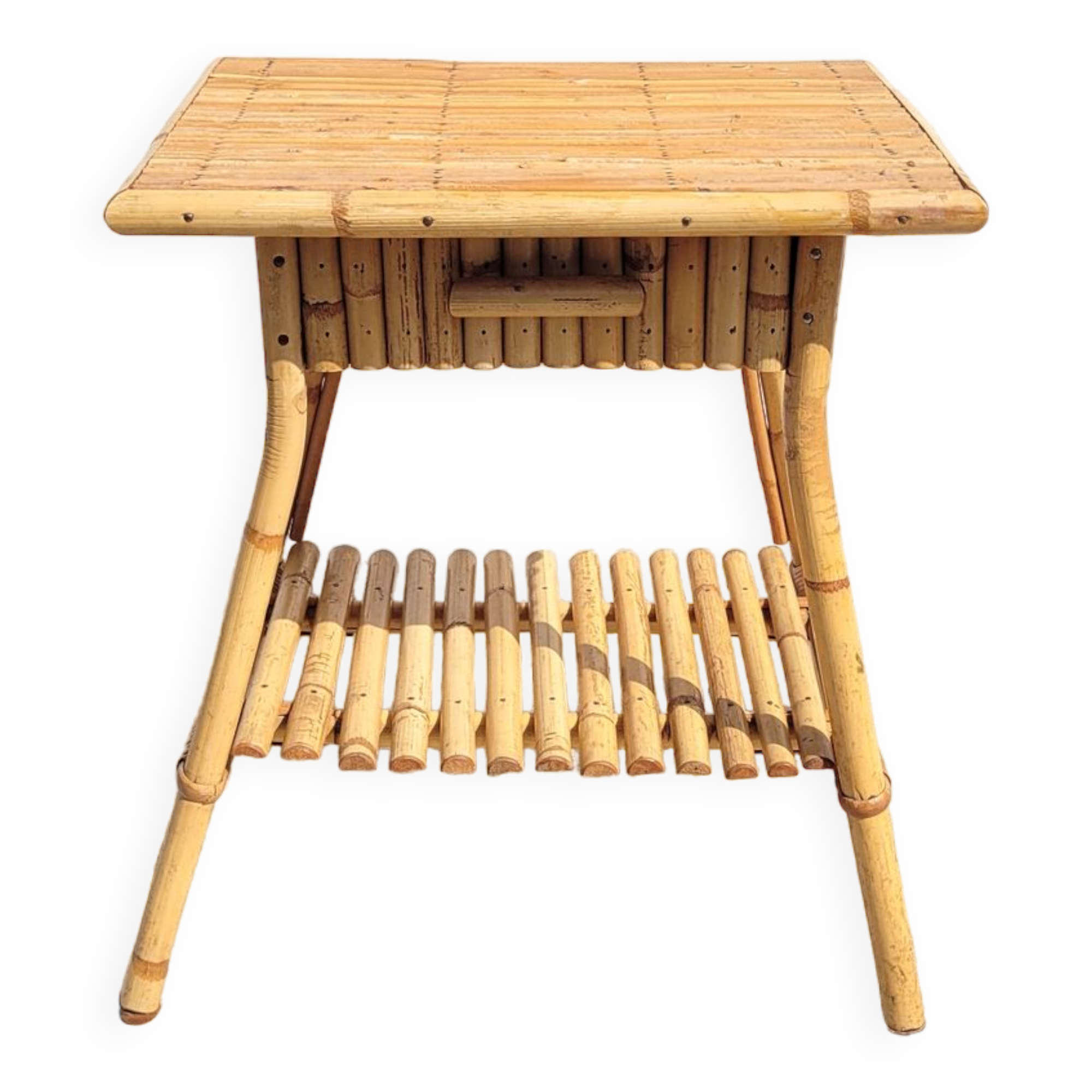 Rattan bedside or side table 1960