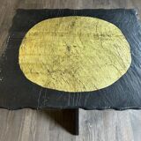60s 70s Brutalist Coffee Table Side Table Slate Top Design