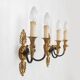 Impressive set of a large bronze Empire Chandelier with 2 wall lights, Belgium ca. 1950