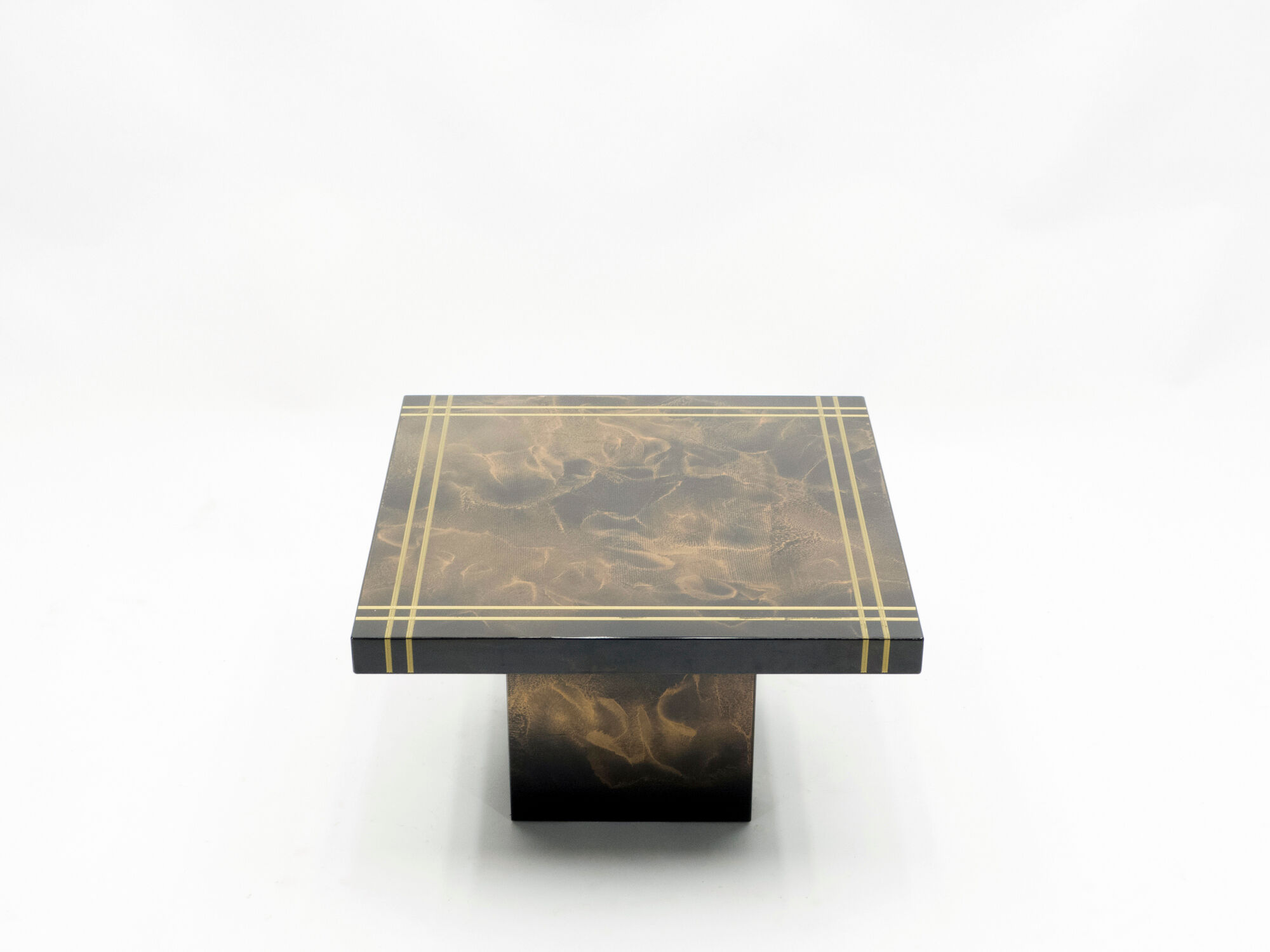 Pair Guy Lefevre Brass Laqué Sofa Tips for Roset Line 1970