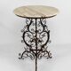 Wrought iron pedestal table and marble top, Venice, Italy, 17th century