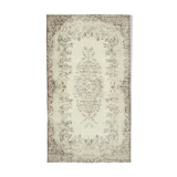 Anatolian handwoven antique 1980s beige rug 181 cm x 320 cm
