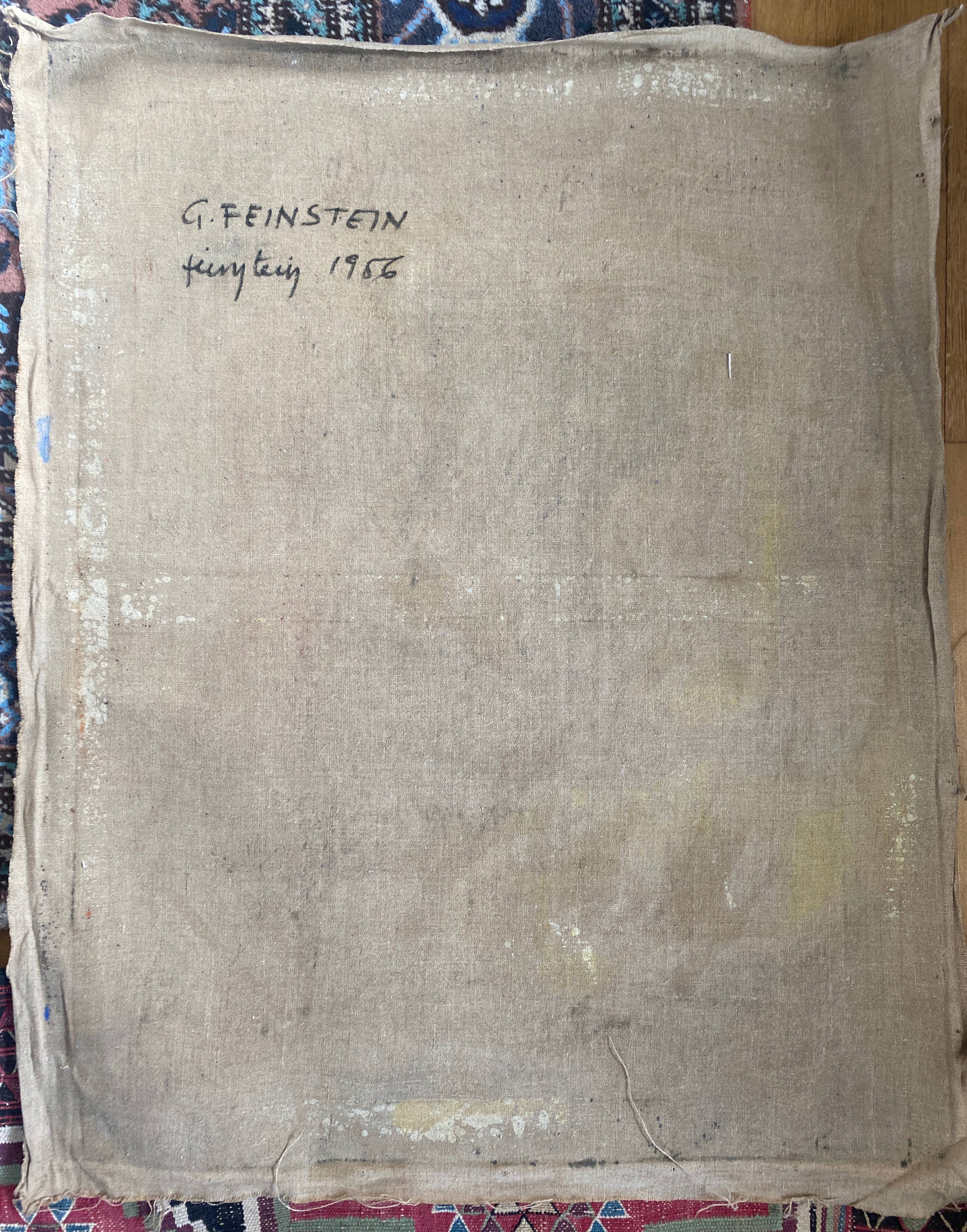 Cubist hst painting by guy feinstein (born in 1929) "the artist's workshop" 1956