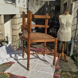 straw-style corner armchair