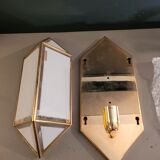 Italian wall light in glass and 24-carat gold plating