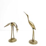Pair brass herons