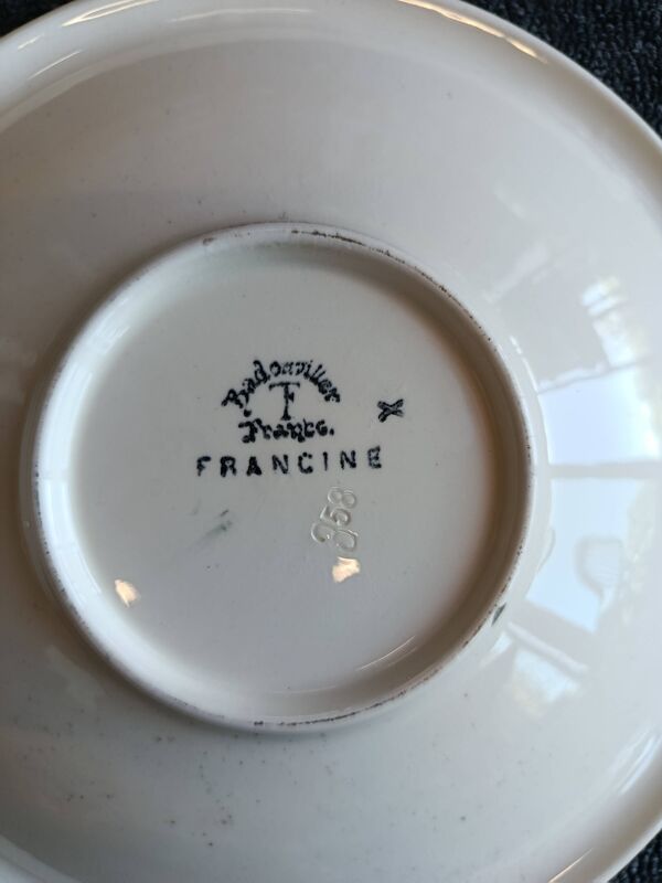 Grand service de table Francine, Faïencerie de Badonviller, début XXe