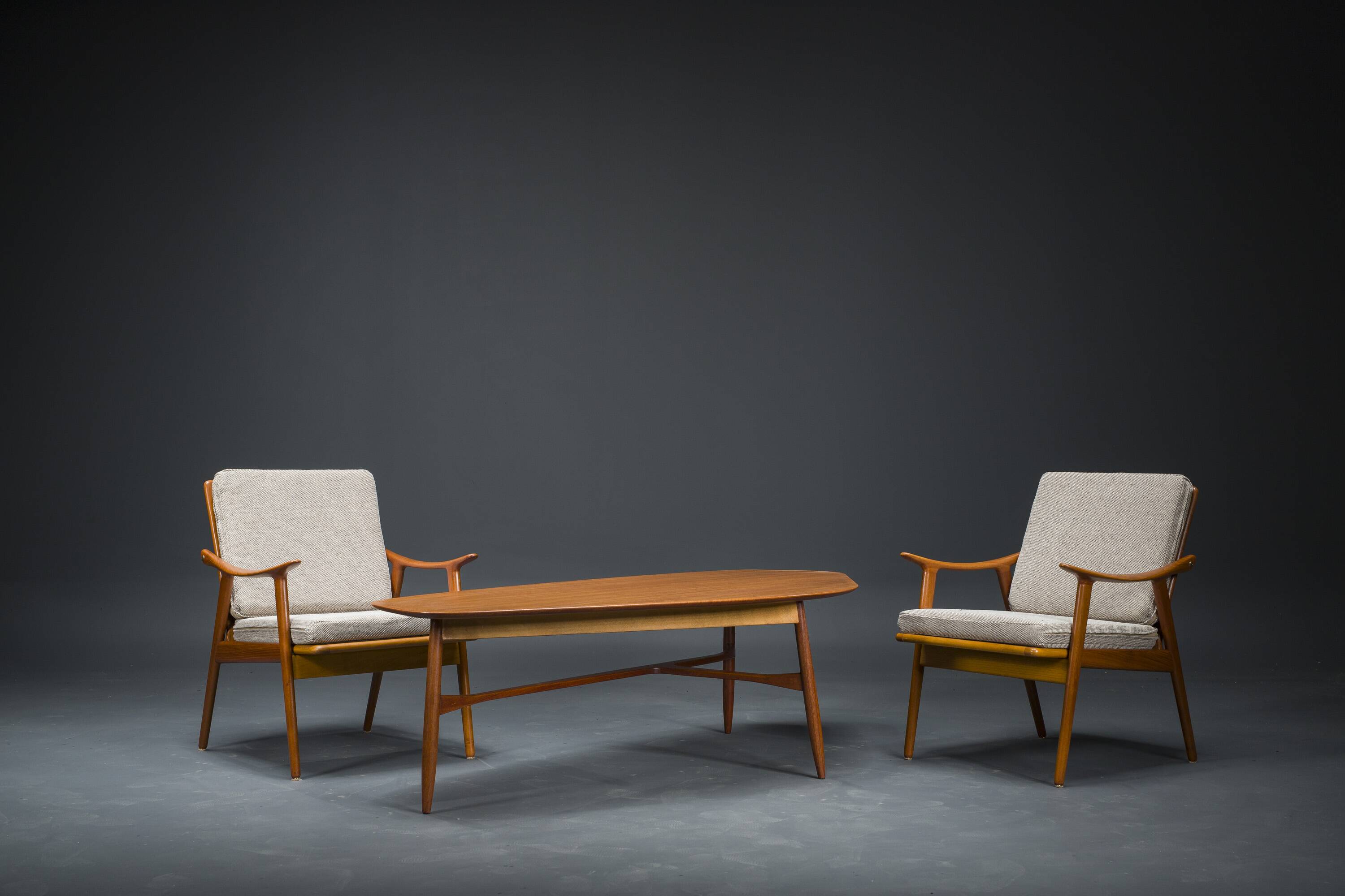 Model 563 Chairs by Fredrik Kayser for Vatne Lenestolfabrikk, Norway, 1960s, Set of 2
