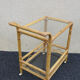 Bamboo service, wheeled cart, rolling bar, bar, vintage dessert