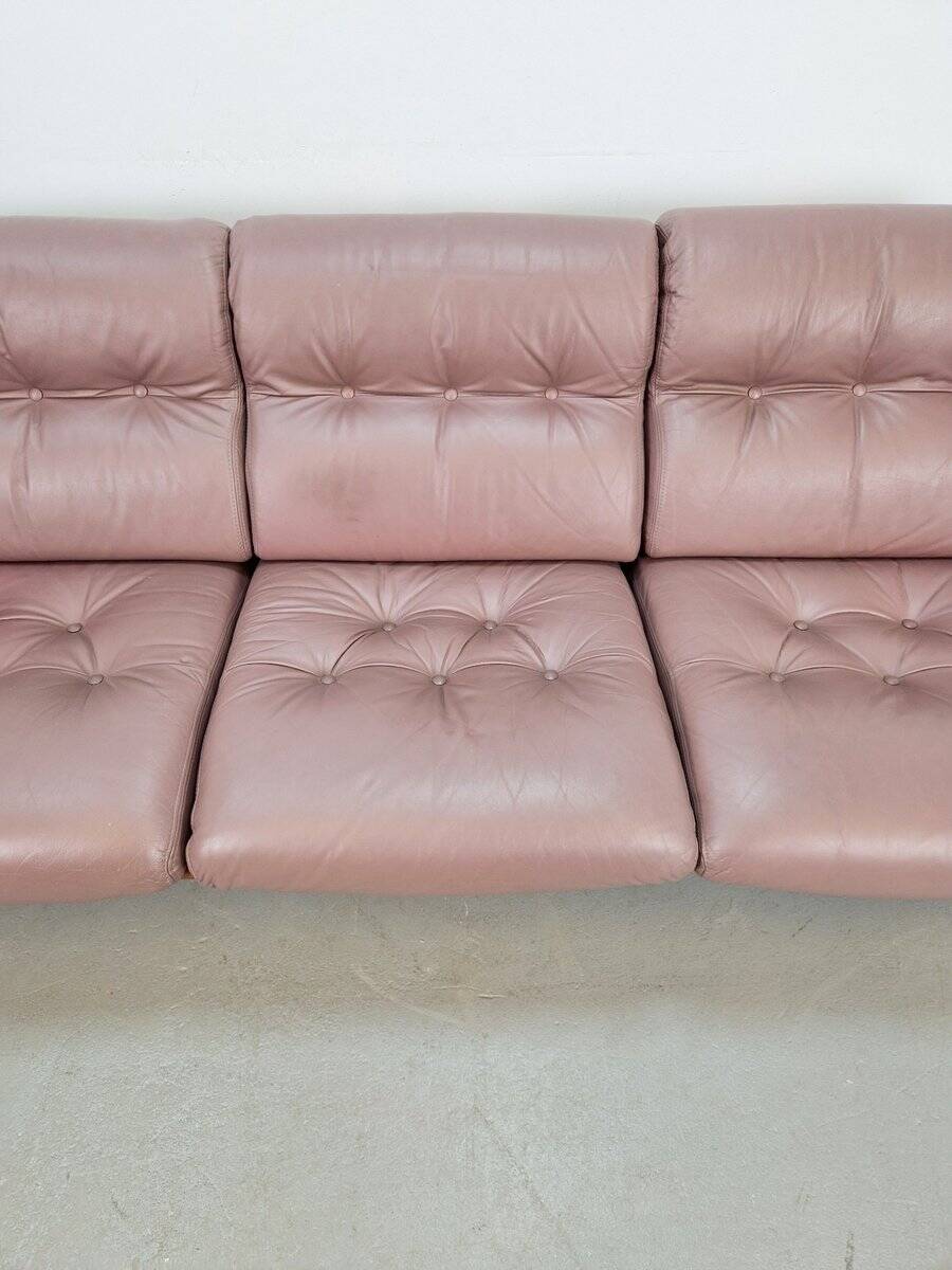 Vintage Teak Leather Sofa from Coja, Netherlands, 1960s