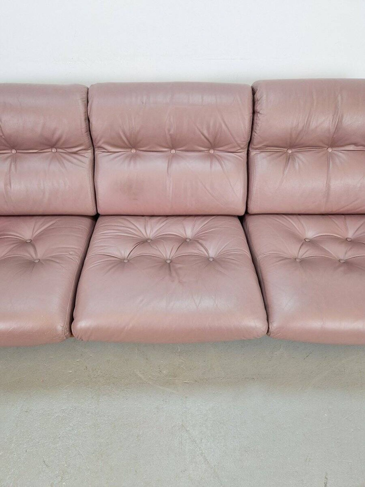 Vintage Teak Leather Sofa from Coja, Netherlands, 1960s