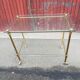 Desserte vintage laiton et 2 plateaux verre