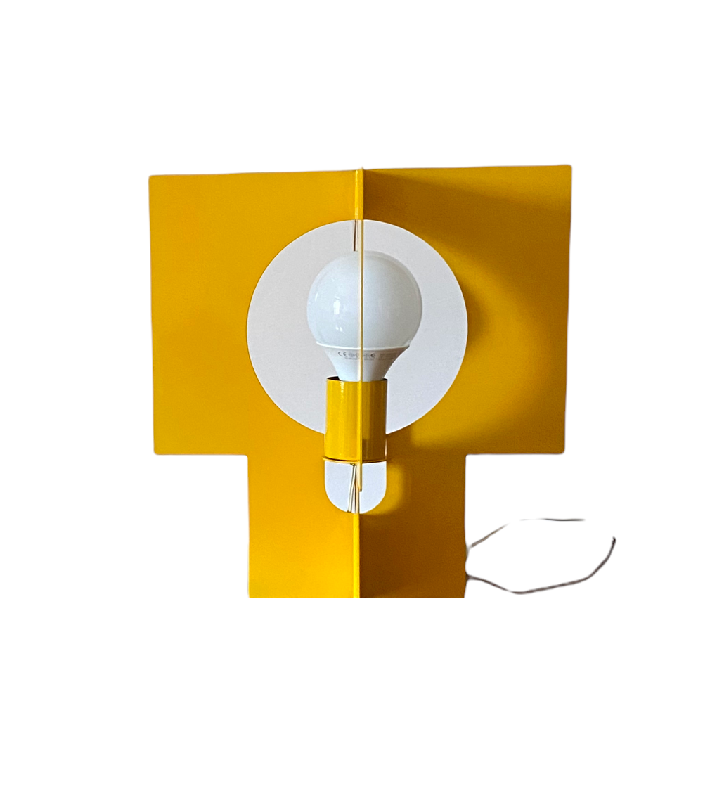 Pair of yellow Space age design table lamps, Italy, 1960s