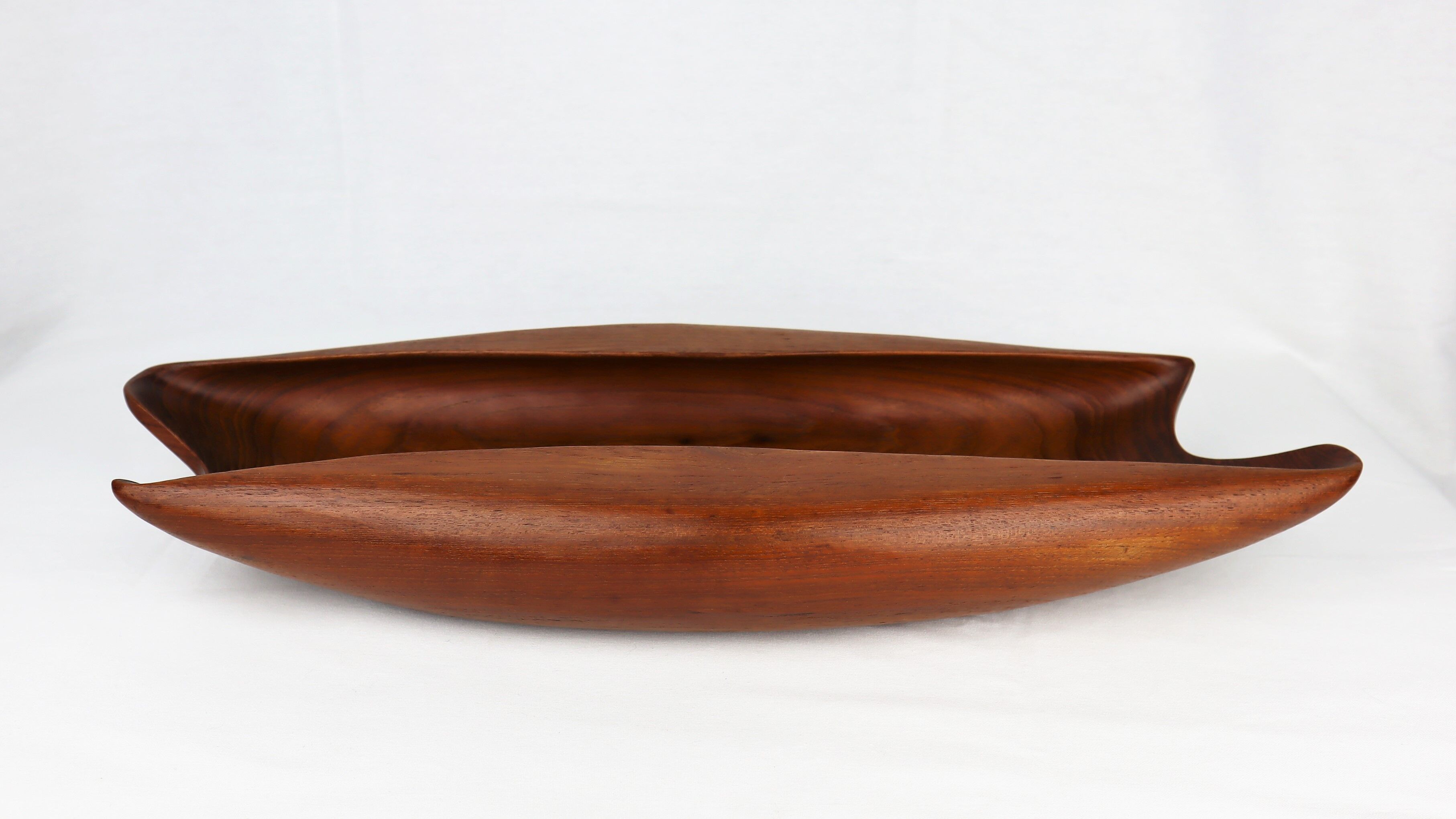 Scandinavian cut in vintage carved teak 1960