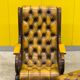 Original English Chesterfield Wingback Chair & Matching Footstool