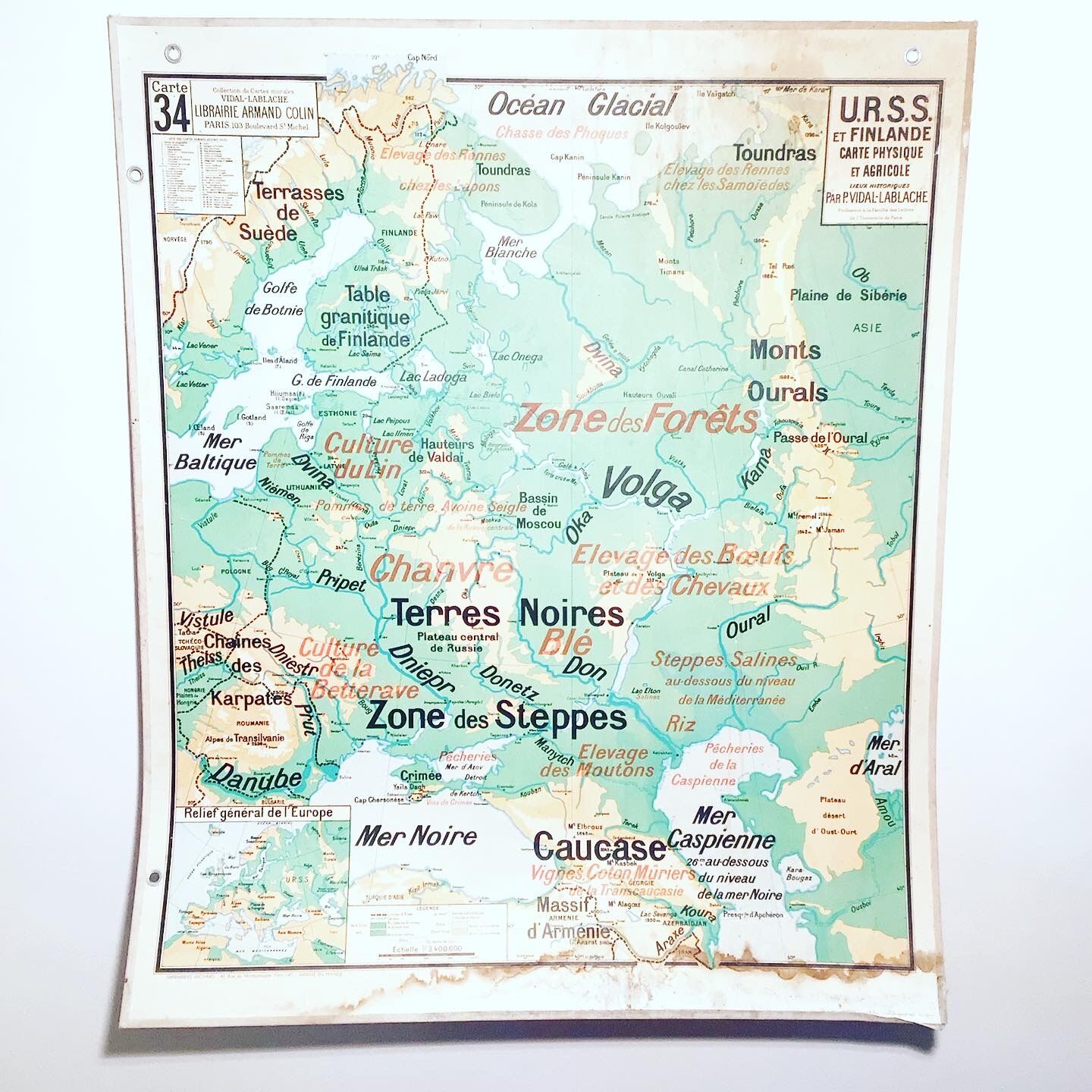 Former school map Vidal Lablache 34 USSR