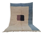 Handmade Moroccan wool rug: blue Berber rug, 150/250cm.