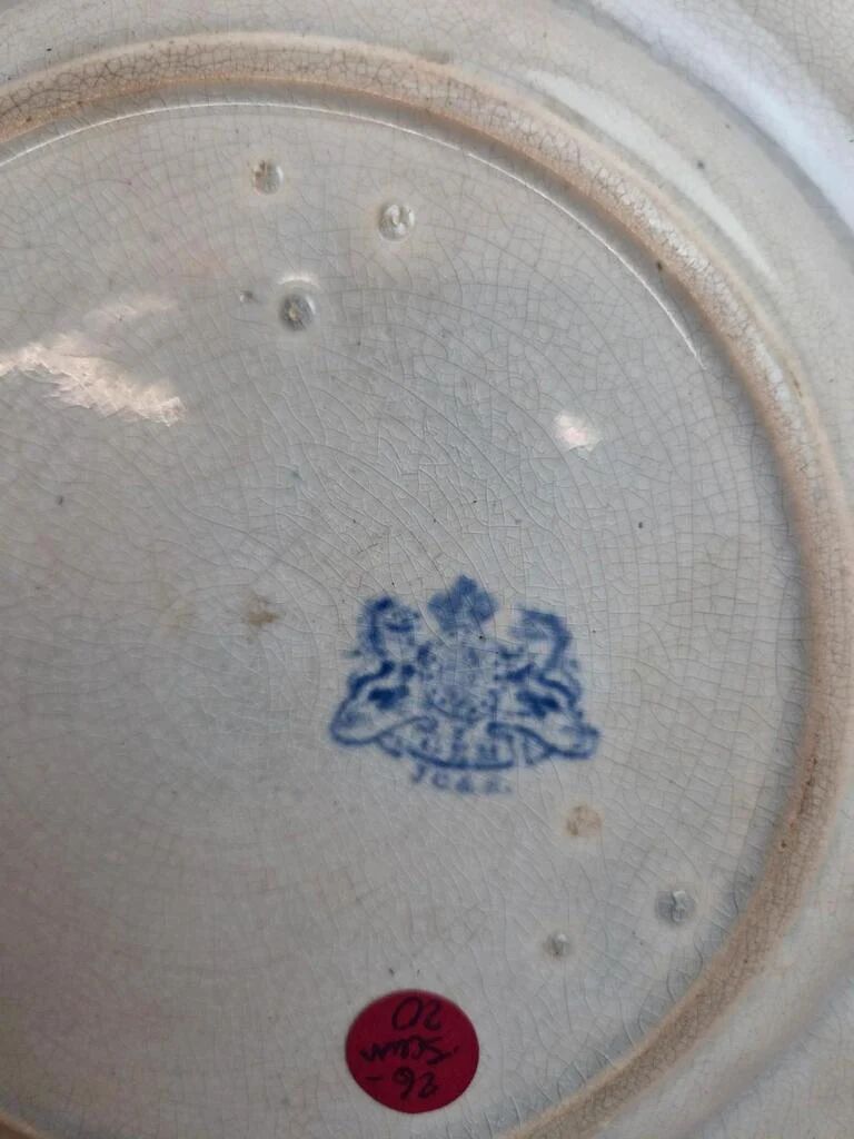 Assiette anglaise ancienne XIXe siècle bleu transferware CEM Clementson Brothers
