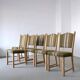 6 oak dining chairs by Henning Kjaernulf | Denmark | 1950s