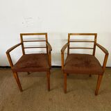 Paire de fauteuils accoudoirs vintage