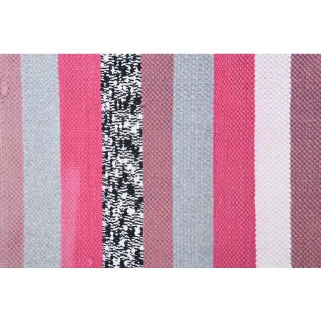Vintage Turkish Hand-Knotted Wool Cotton Pink Kilim Runner Rug 72x172