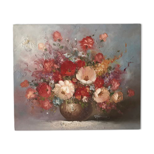 Huile sur toile bouquet de fleurs