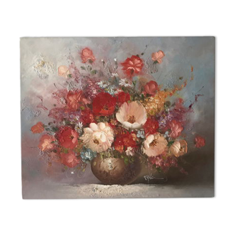 Oil on canvas bouquet of flowers