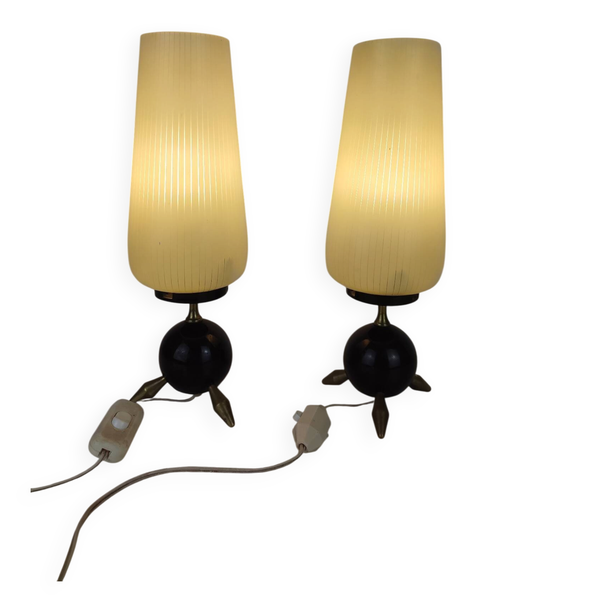 Pair of vintage "Tripod" table lamps – Mid-Space Age style
