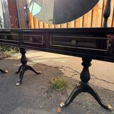 Coiffeuse triptyque vintage 1960s en acajou– signée G. Blouin Nantes