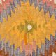 Fade Yellow Long Wide  Vintage Kilim Rug,Geometric Tribal Design,152x296 Cm