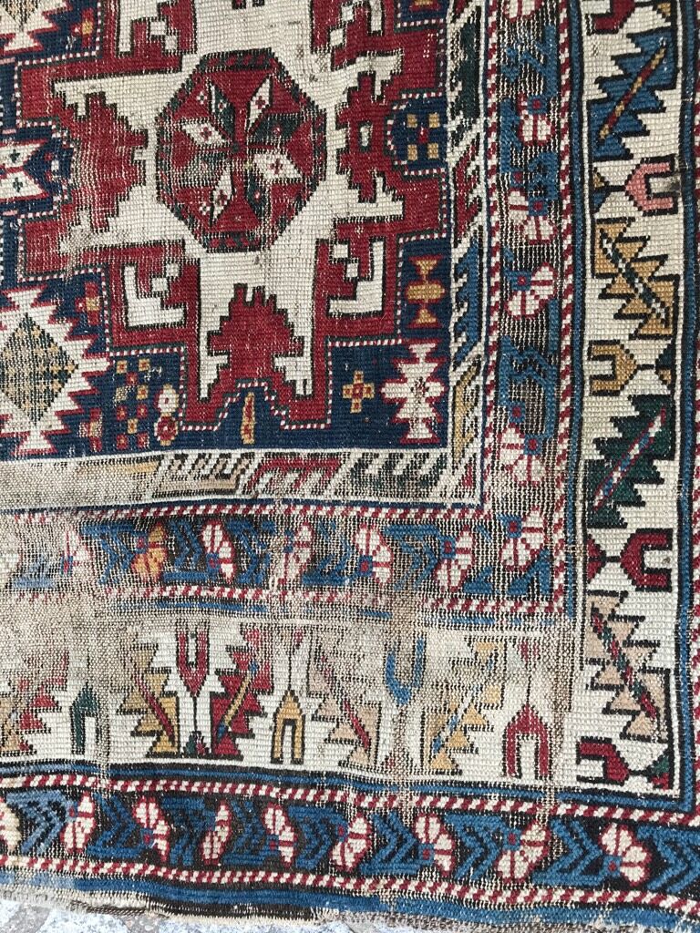 Carpet old Caucasian chirwan lesgui 133x100 cm