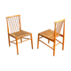 Pair of Dutch chairs wood and vintage straw 1950