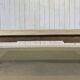 19th century farmhouse table in raw chestnut with original drawer and shelf