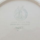 4 Semi-hollow plates with green and yellow checks, Moulin des Loups tea towel