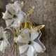 Pair of vintage golden sconces and lucite flowers