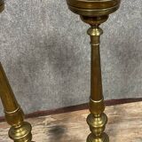 Pair of Italian bronze and brass candlesticks from the late 18th century