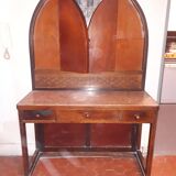 Wooden dressing table Courbet marquetry chevrons art deco Austrian