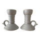 Pair of vintage cellar rat porcelain candlesticks