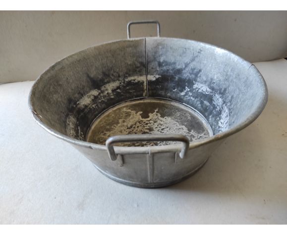 Old vintage retro zinc basin