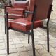 Pair of vintage armchairs year 60 imitation leather burgundy