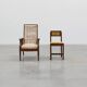 Arts & Craft oak armchair with spindle sides and tweed upholstery, Belgium