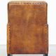 Art Deco design sheepskin leather armchair with a stunning patina