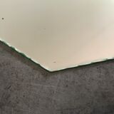 Pair of old underneath bottle tray hexagonal shape mirror 18 cm