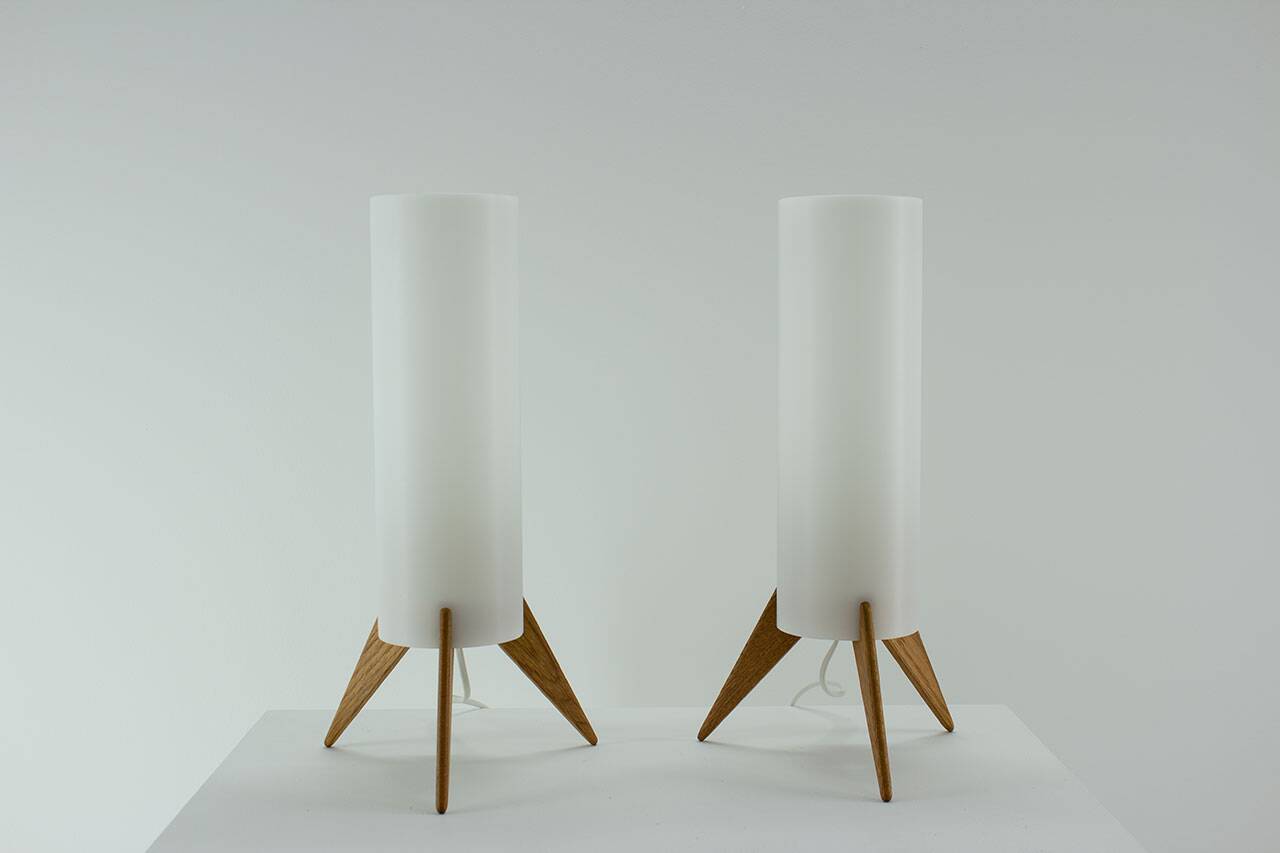 Pair of Raketen table lamps by Luxus, Sweden, 1960s